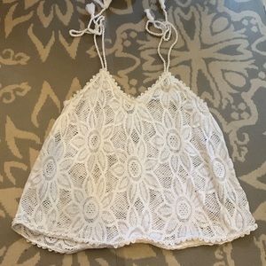 White Aerie lace tank top